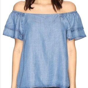Catherine Malandrino Womens Medium Ruffle Sleeve Off Shoulder Top